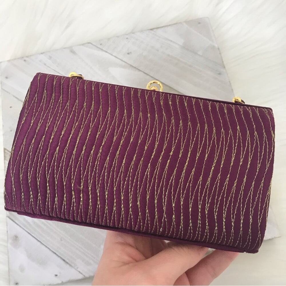 Structured Maroon Purple Shimmer Thread Structure… - image 6